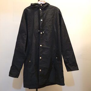 Bosbary raincoat black  hooded waterproof men's XXL